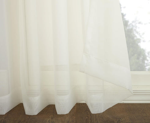 No. 918 Emily Extra-Wide Sheer Voile Sliding Patio Door Curtain Panel, 100" x 84", Ivory - 50985
