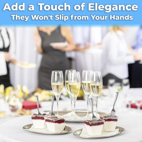 Super Elegant 200ct Plastic Tasting Forks, Mini Cocktail or Sampling Fork Set for Appetizers