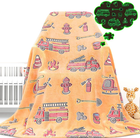 Gdindff Toddler Blankets for Boys, Firetruck Toys for Toddler 1-3 3-5, Fire