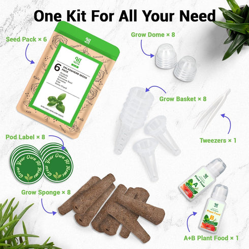 8 600+ Herb & Salad Greens Seed Pods for All Hydroponics Growing Systems, Pods with Seeds of Basil, Cilantro, Romaine