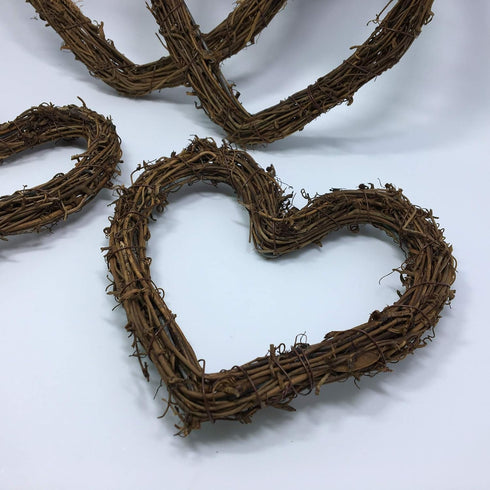 Amyzor Heart Shape Natural Grapevine Wreath Ring, DIY Craft Vines Base for Rustic Decor