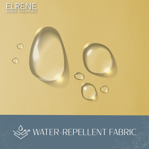 Elrene Home Fashions Matine Weatherproof Tab-Top Curtain Panel - Solid Color, Indoor/Outdoor, 52”W x 84”L, Yellow