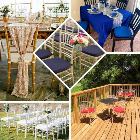 2" Efavormart Dusty Sage Green Chiavari Chair Pad, Memory Foam Seat Cushion with Ties and Removable Cover Thick
