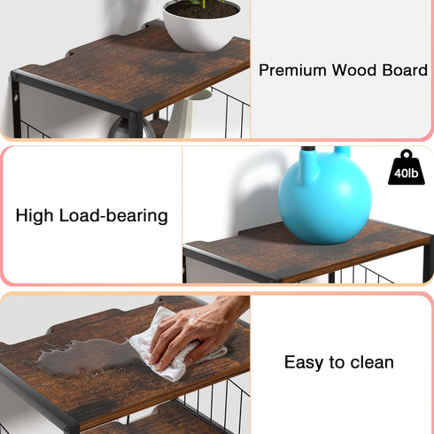 Alytree Floating Nightstand, Wood Floating Bedside Table with Cable Hole, Wall Mounted Nightstand for Bedroom, Living