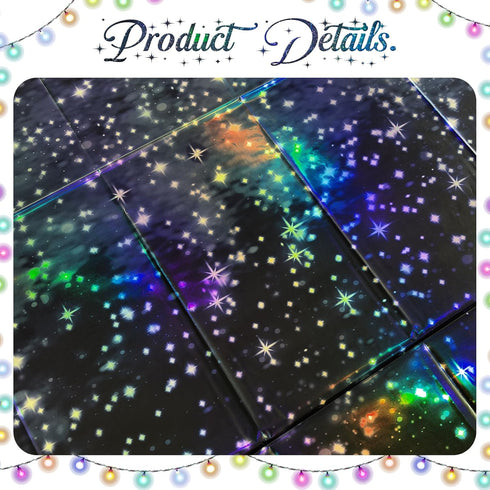2 Pack 54'' 108'' Iridescent Galaxy Holography Tablecloth, x Color-Shifting Space Table Cover with Reflective Stars