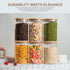 Glass Food Storage Jars 6-Pack 37oz, Clear Canisters with Bamboo Lid, Airtight for Tea, Coffee, Flour, Sugar, Spice