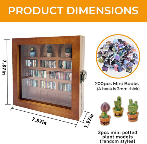 Anxiety Bookshelf - Shake Away Your Anxiety, Mini Books Display for Stress Relief, Perfect Decorative Mini Library