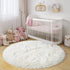 4Ft Xexsin Round Fluffy Rugs for Girls Bedroom, Cream White Shag Circle Kids Rug Non-Slip for Bedside Dorm Nursery