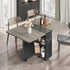 2 Set 4, Space Saving Folding Dining Table with Tier Storage-Extendable Drop Leaf Farmhouse Wood Kitchen Dining Room