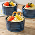 Ceramic 4 oz Ramekins, Tikooere Small Souffle Dishes Set of 6, Mini Baking Bowls for Dipping Sauce, Blue