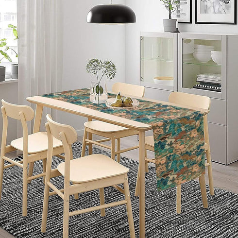 Nitmbi 13x36inch China Table Runner,Chinese Style Landscape Painting Pattern Table Runner for Coffee Table Dining Room