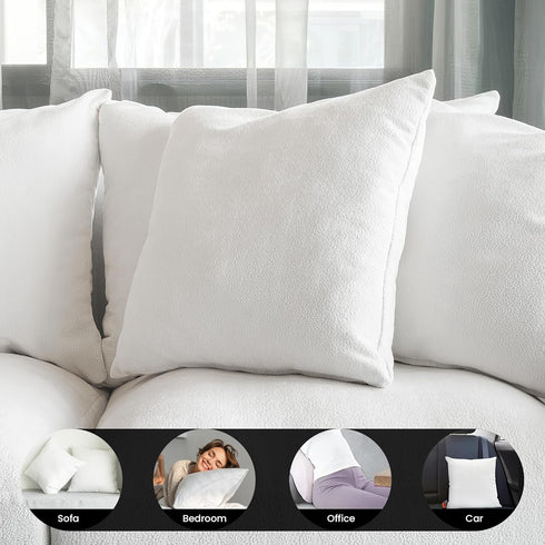 Foamily Throw Pillows Insert, 18 x 18 Inches (Set of 4), Hypoallergenic, Made in USA.