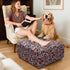 YISUN Ottoman Cover Square, Stretch Printed Ottoman Slipcover Square, Thick Storage Ottoman Covers Washable Footrest