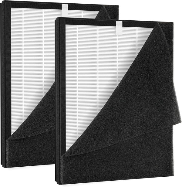 KJ190L Filter Replacement Compatible with MOOKA KJ190L Air Purifier, 3 Stage 2 H13 True HEPA and 4 Washable