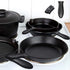 6Pcs Silicone Pot Pan Handle Sleeve, Heat Resistant Covers for Skillets, Pots, Dishwasher Safe (Black)