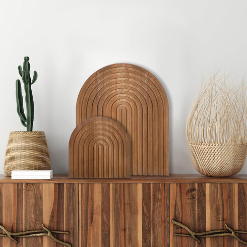 Decorative Wood Cutting Board, 2 Pcs Rainbow Shaped Wooden Board, Boho Decor