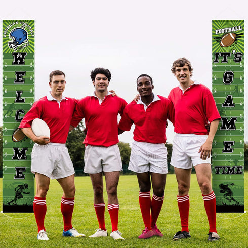 Football Party Banner Decorations 71" x 12" Welcome Sign for American Football Theme Birthday Shower