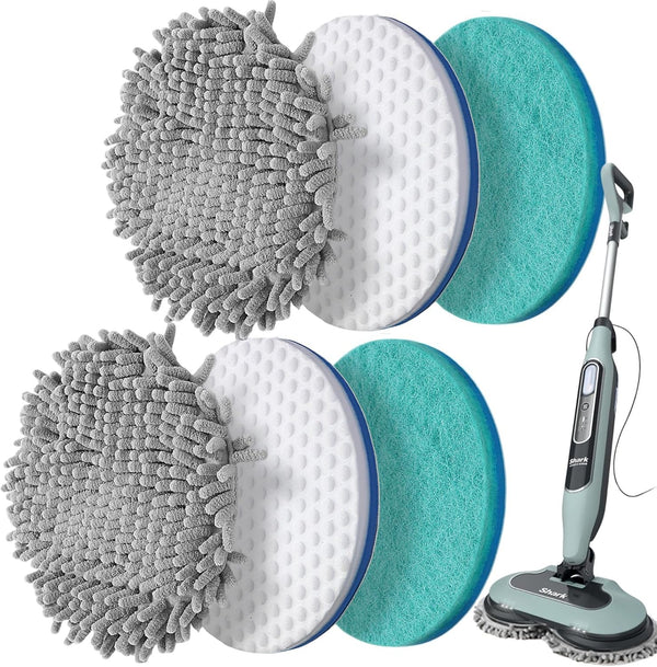 Frescares S7001 Upgraded Steam&Scrub Mop Pads Kit for Shrak,S8201 S8001 S7000 S7201