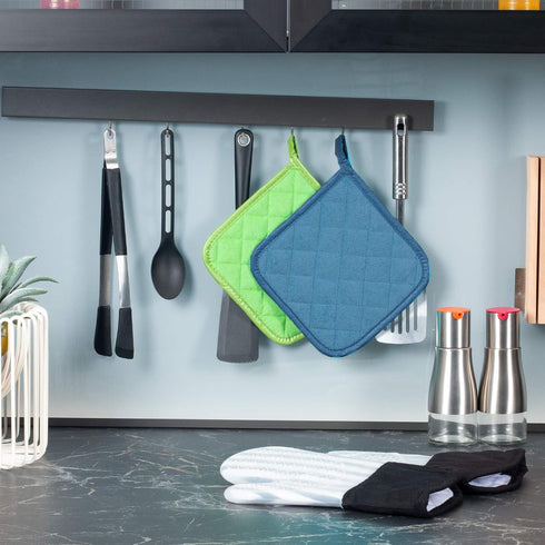 Joyhalo 4 Pack Pot Holders for Kitchen, Cotton Oven Holder with Great Heat Resistance, Federal Blue