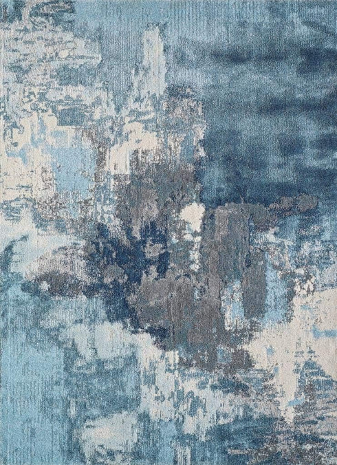 LUXE WEAVERS Abstract Distressed Area Rug, Blue, 2x3