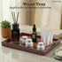 YACEYACE 15.7"x12"x2" Wood Serving Tray for Ottoman, Medium Wodden Serving Tray with Handles for Coffee Table, Wood