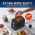 Elite Gourmet ECT1027B Cool Touch Toaster, 2 Slices, 6 Temperature Settings, Extra Wide 1.25" Slots, Black