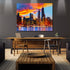 Canvas Wall Art - Chicago Skyline at Dusk, Modern Gallery Decor, Stretched and Framed 12" x 16"