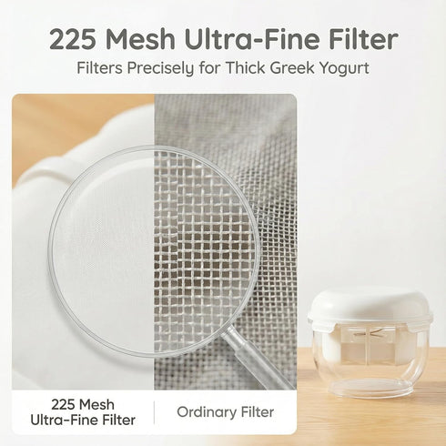 LZLOOK 2 Greek Yogurt Strainer | QT Ultra-Fine Mesh Filter with Spring Press | Yogurt, Kefir, Nut Milk & Soy Milk