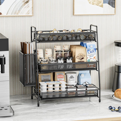 Countertop 3 Counter EKNITEY Bathroom Organizer Shelf - Tier Spice Rack Metal Makeup Rack Small Coffee Station
