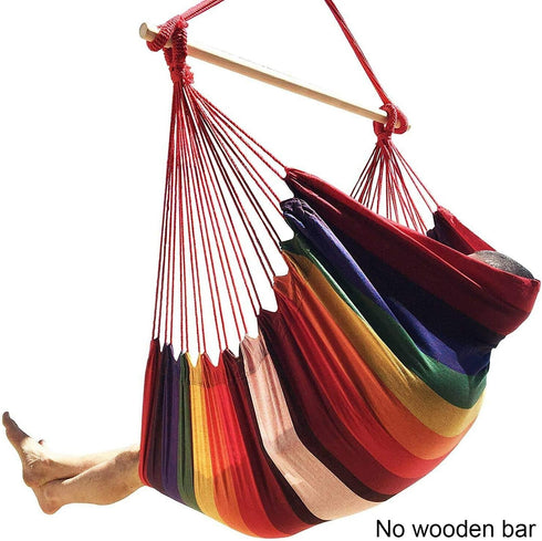 Hammock Hammock 300Lbs Hammock Chair Hanging Rope Swing Seat for Indoor Outdoor, Sturdy Cotton Weave Swing, Max Hanging
