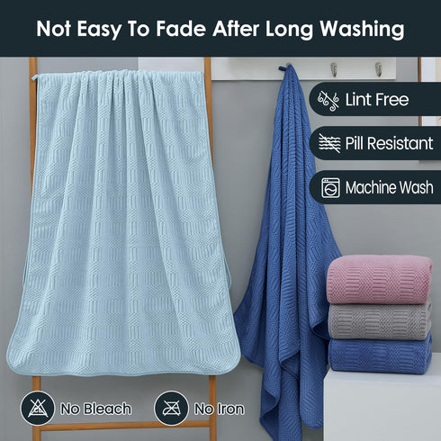 JML 2 Pack (30" 60"), Microfiber Bath Towels, Large Bathroom Towel x Oversized, Soft, Super Absorbent and Fast Drying