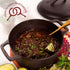 Cuisinel Cast Iron Dutch Oven - 3-Quart Deep Pot with Lid, Pan Scraper, Handle Covers for Indoor/Outdoor Cooking,