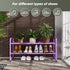 2-Tier Closet 33" SUFAUY Mesh Shoe Rack, Metal Wide Shoe Shelf Heavy Duty, Purple