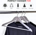 Quality Wooden Hangers Set of 10-Pack - Slightly Curved Solid Wood Coat Hangers with Stylish Chrome Hooks (Gray, 10)