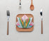 5.9 Inch Countertop Small Square Wooden Tray Decorative Tray for Coffee Table, Ottoman, Serving Food, Snacks, or as Cup