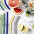 8 Pcs Reusable Glass Straws - Eco-friendly 8"x8mm Drinking Straws for Smoothies, Milkshakes, Multi-Color Mixed