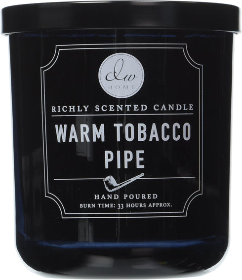 DW Home Medium Single Wick Candle, Warm Tobacco Pipe, Black, 10.35 Oz.