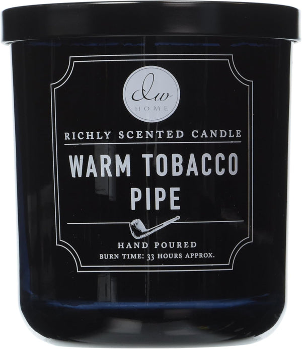 DW Home Medium Single Wick Candle, Warm Tobacco Pipe, Black, 10.35 Oz.