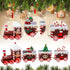Yulejo Christmas Train Painted Wooden Christmas Decoration Mini Christmas Tree Train Christmas Decorations Wood Train