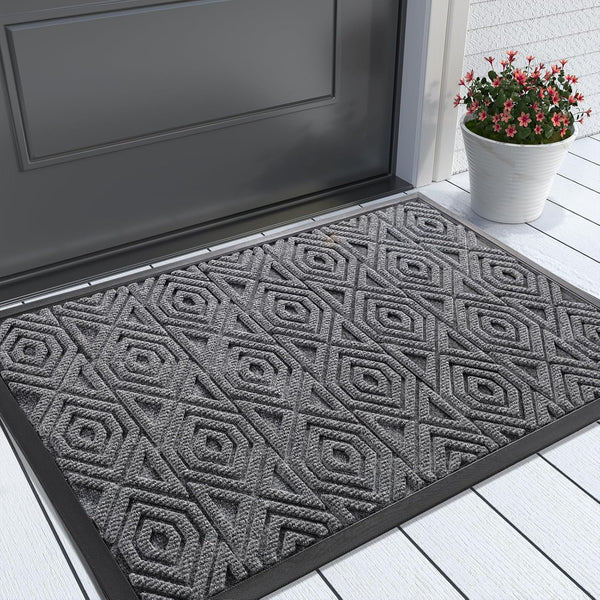 Yimobra Door Mat, Outdoor Indoor Entrance Welcome Mat, Heavy Entry Front Door Mat, 29.5 x 17, Gray