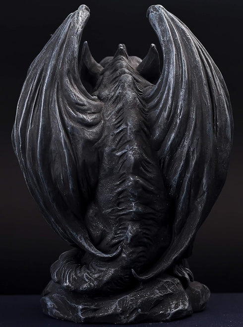 JORAE Winged Gargoyle Statue, Indoor Outdoor Home Decor Sitting Guardian Sculpture, 9 in Polyresin