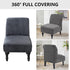 TOPYUMH Armless Velvet Accent Chair Covers Luxury High Stretch Chair Slipcovers for Large Chairs, Removable Furniture