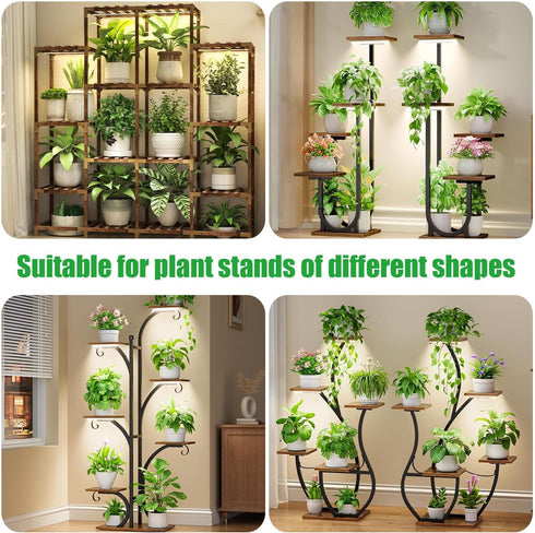 13 Inches 3500K 3/9/12H 10 Dimmable 2 2 Pack LED Grow Light Strips, Grow Lights Match The Flower Stand for Indoor
