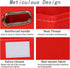 Closet Organizers Fabric Storage Bins with Lids - 3 Pack Collapsible Cube Storage Organizer Basket with Handles (Red)