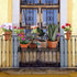 OBANGONG 2 PCS Iron Hanging Railing Planter Shelf Basket with Hooks,Balcony Plant Pot Shelf Holder Fence Flower Stand