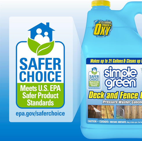 128 Oz (Packaging Simple Green Oxy Solve Deck and Fence Pressure Washer Cleaner, Colorless to Pale Straw, Unscented, Fl