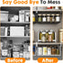 Under Shelf Storage Baskets, 2 Pack Foldable Carbon Steel Baskets for Kitchen Cabinets & Pantries