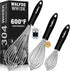 Stainless Steel Wire Whisk Set - 3 Packs (7"+9"+11") Balloon Whisk, Thick Wire Wisk & Strong Handles for Cooking,