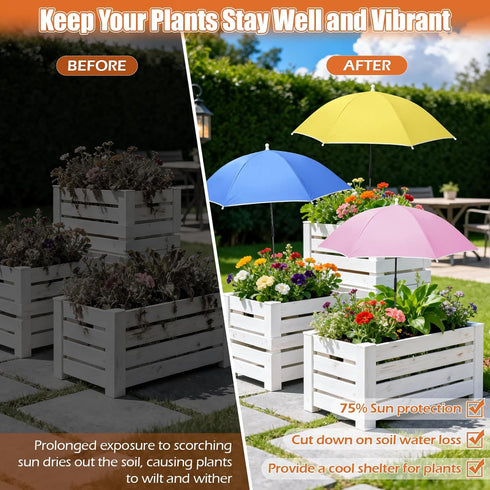 Tryly Plant Umbrellas for Outdoor Plants, Garden Umbrella Shade for Potted Plants and Garden Beds, Provide Shade