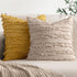 MIULEE Set of 2 Decorative Boho Throw Pillow Covers, Linen Striped Jacquard Pattern Cushion Covers, 16x16 Inch